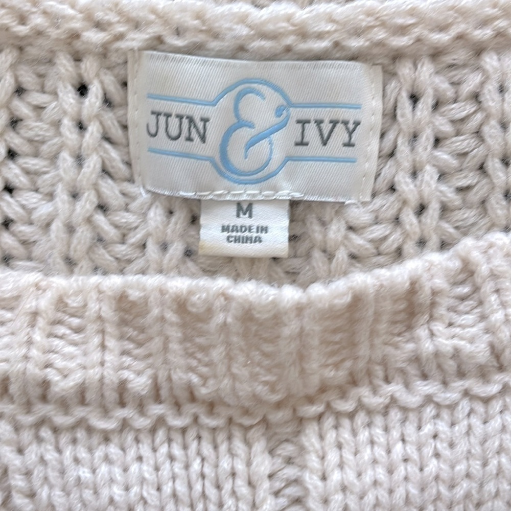 Cream Cable Knit Oversized Sweater - Picture 3 of 4